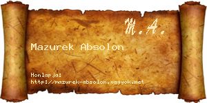 Mazurek Absolon névjegykártya
